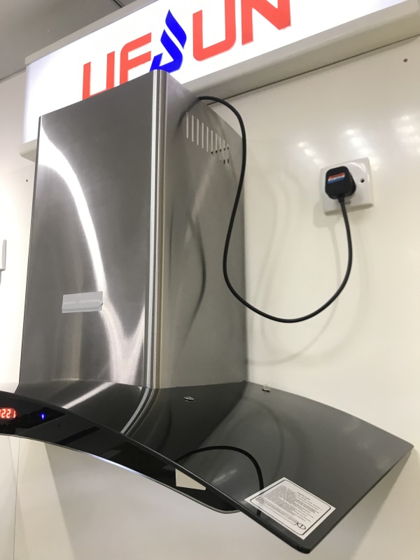 Fashionable hand sensor switch range hood big suction power copper motor kitchen use modern chimney range hood