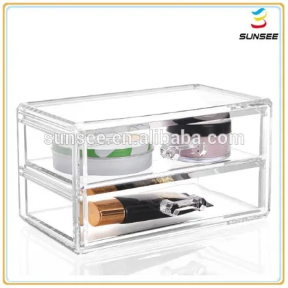 wholesale professional manufacture round shaped and clear mac cosmetics display with cover