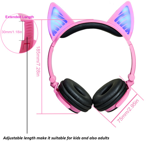 Headphone telinga kucing nirkabel bergaya yang dipatenkan