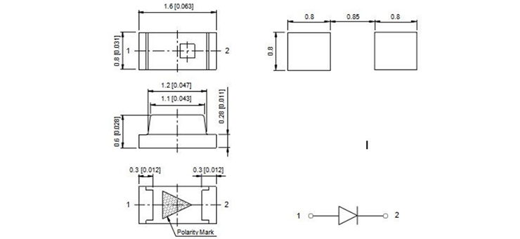 1608 SMD LED 0603 SMDLED SMD LED size