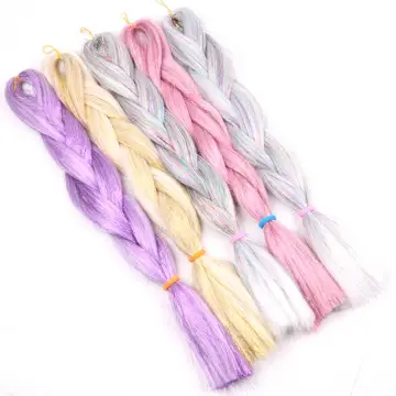 New arrival synthetic braiding hair mixed with hair tinsel synthetic Glitter hair with tinsel for braiding jumbo braid