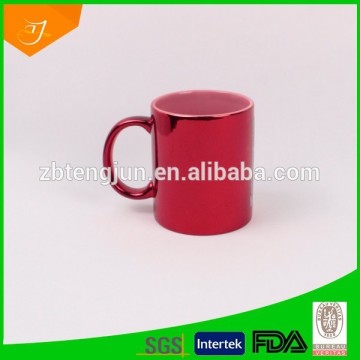 metalic ceramic coffee mug with decal,11oz standard silver mug