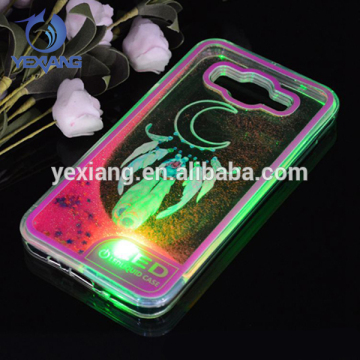 Low Price LED liquid Light Up Phone Case For Samsung Galaxy J7 flash back cover