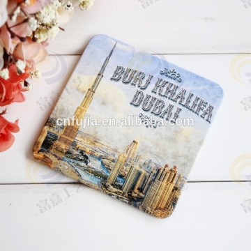 Dubai City Custom gift metal cup mat bar mat,metal sign for tablemat
