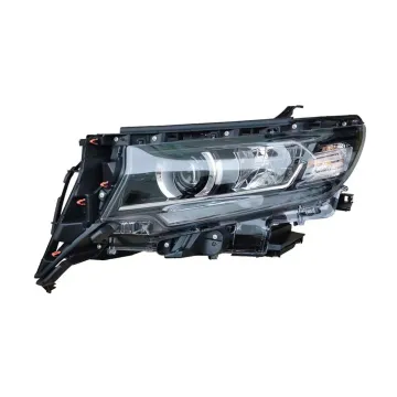 Black Front Bumper Grille Kit with Headlights and Taillights for Land Cruiser Prado 150 J150 2018 Facelift