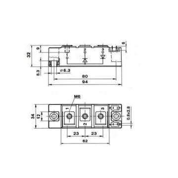 High surge capability 1600V MDC160 Rectifier Diode Module