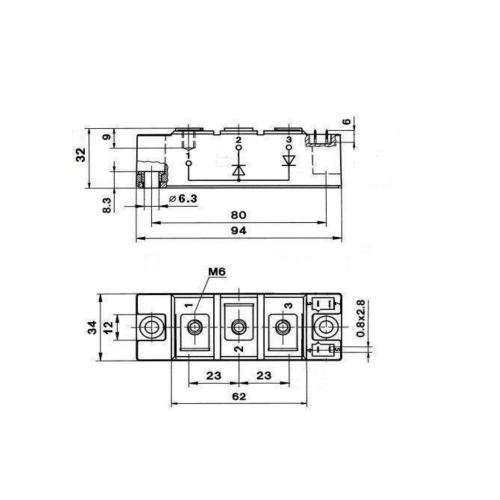 High surge capability 1600V MDC160 Rectifier Diode Module