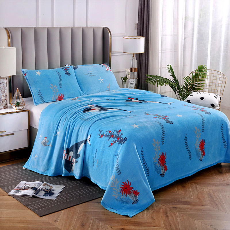 100% Polyester two Side Flannel Printed blanket wholesale