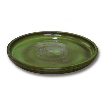 Ceramic pots with drainage holes and saucer