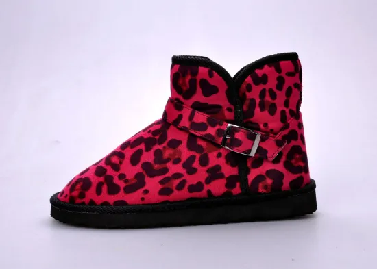 Lightweight Ladies / Womens Winter Snow Boots With Red Leopard Print