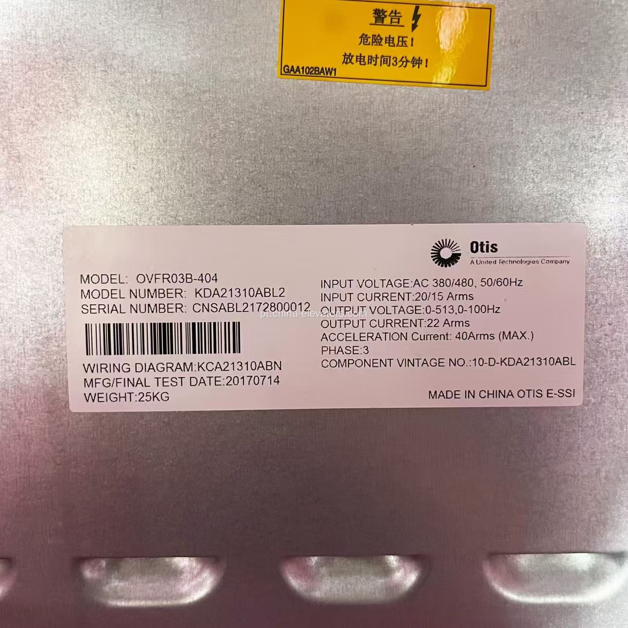 KDA21310ABL2 OVFR03B-404 REGEN DRIVE para elevadores Otis