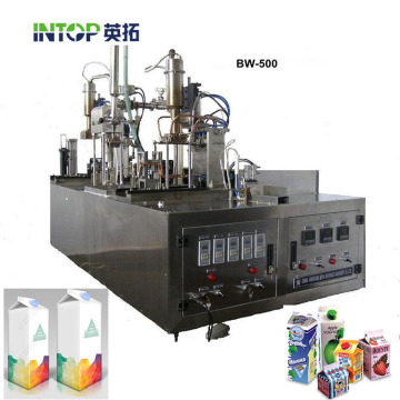 Machine de remplissage de carton de papier top automatique à pignon pour jus ou lait