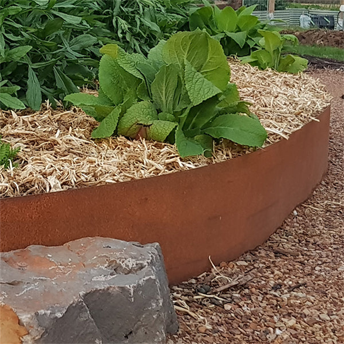 weathered steel garden edging