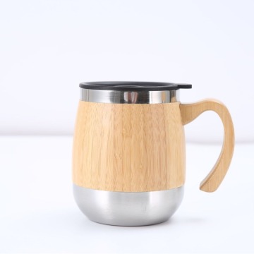 Yüksek kaliteli 450ml bambu paslanmaz çelik fincan