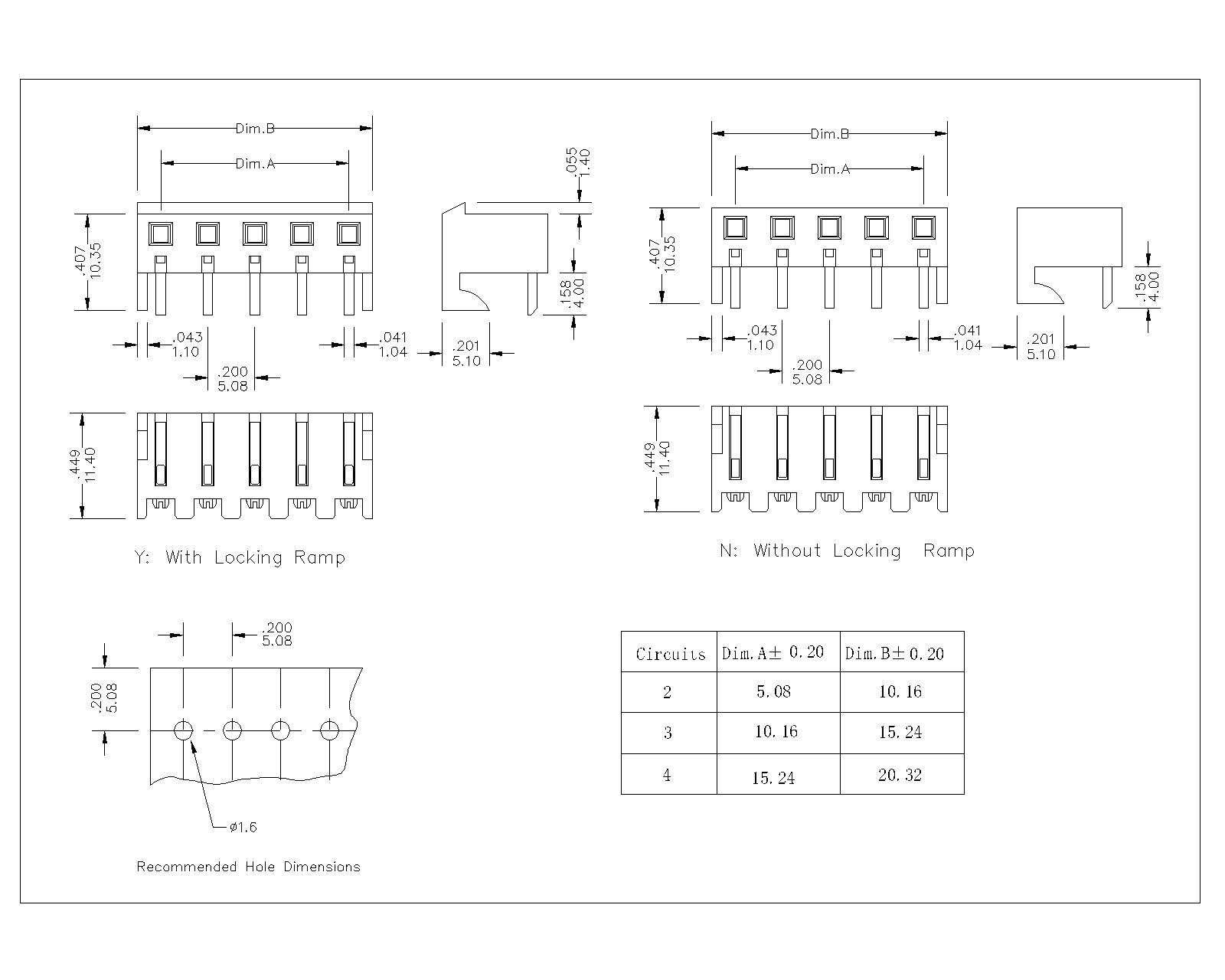 AW5084R-xP-X 5.08 MM 90°Wafer Connector Series