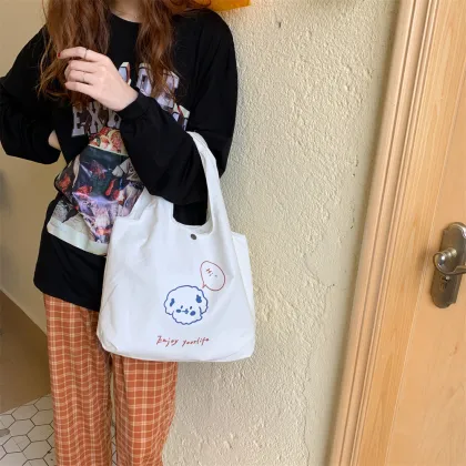 Custom Reusable Small Fashion Cute Canvas Shoulder Bag