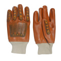 Guantes con recubrimiento de PVC marrón con TPR