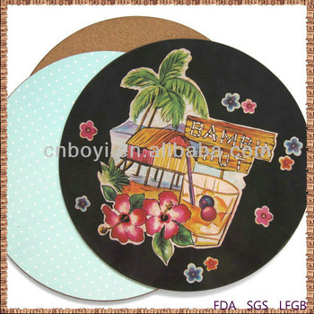 OEM Cork Backed Placemats Restaurant MDF Cork Placemats