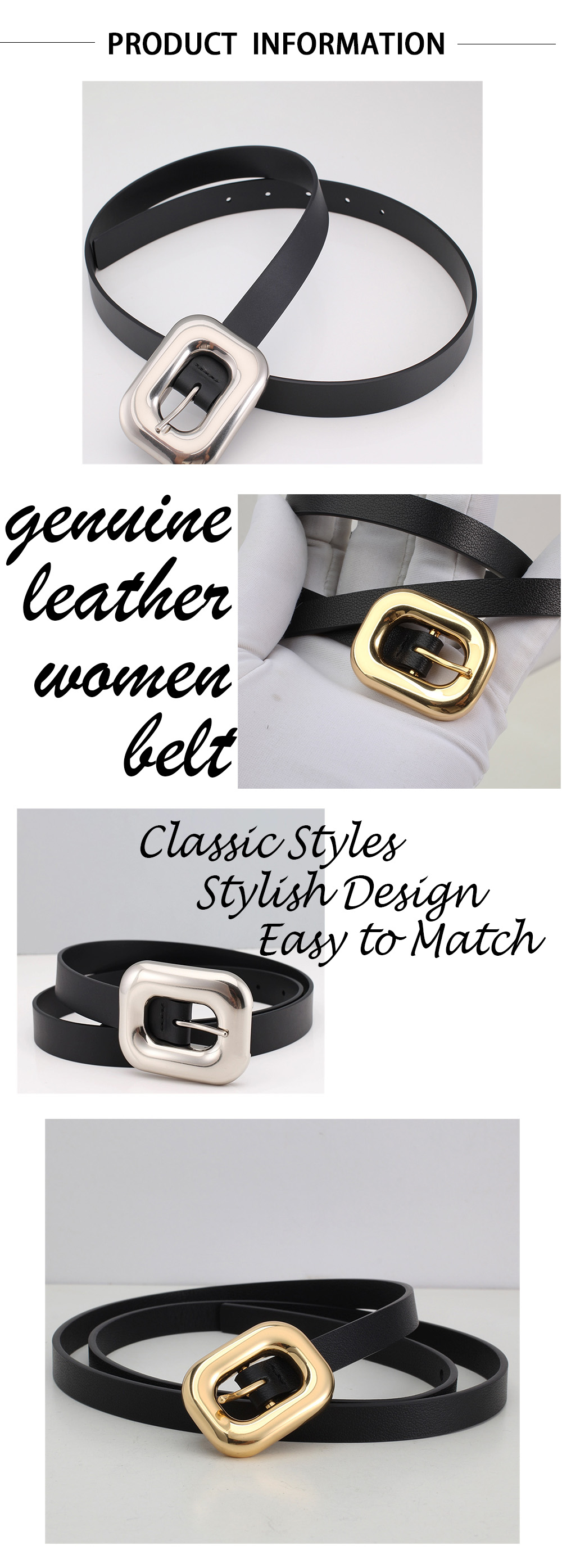 Ladies Thin Leather Belt