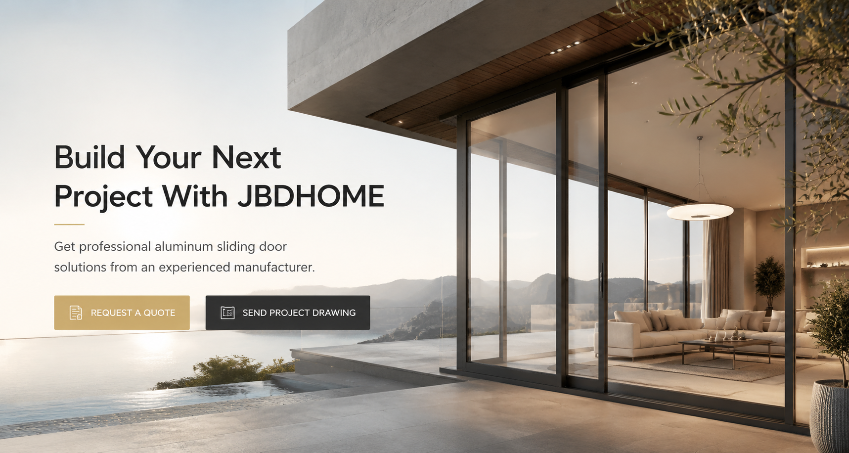 Consulte agora as portas deslizantes de alumínio JBDHOME