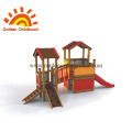 Outdoor play structure wood with slide