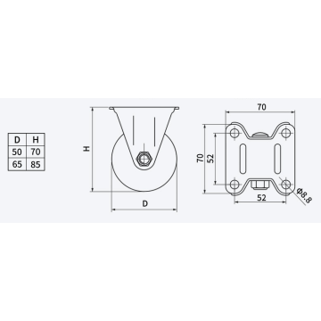 Low Gravity Plate Rigid TPU Caster Wheel