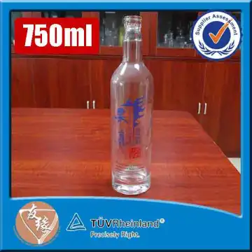 shaped oval bottom round shoulder 750ml glass spirit bottles
