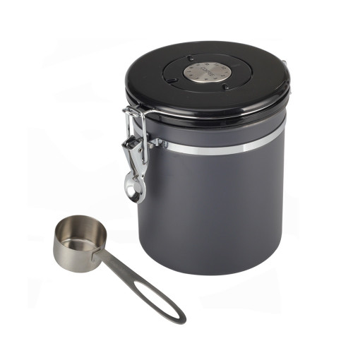 Grey airtight Coffee Canister With Date Dial Lid