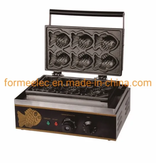1 Plate 6 Finsh Korean Mini Taiyaki Maker 1.55kw Electric Taiyaki Maker