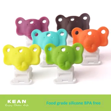 Bpa free silicone pacifier holder clip/ wooden pacifier clip/ silicone baby teether toy