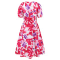 Custom Casual Midi Dress Short Sleeve