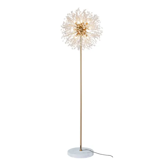 Modern Marble Base High-Quality Crystal Floor Lamp - Dandelion Ball for Hotel Decoration Lighting