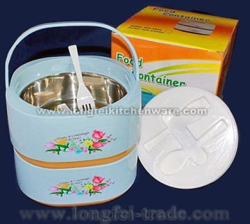 Two Layer Plastic Food Warmer With Stainless Steel Inner