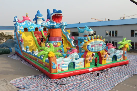 double lane commercial kids inflatable slide