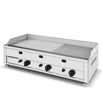 Commercial Gas Grill Griddle - Half Ribbed Half Smooth Hot Plate