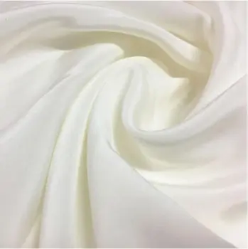 Natural white crepe 4-ply silk fabric/heavy crepe silk fabric for wedding dress from china factory