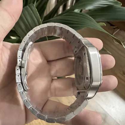 38mm Stainless Steel Men's Mechanical Watch with Sandoz Square Design, NH35 Movement, and Mineral Glass