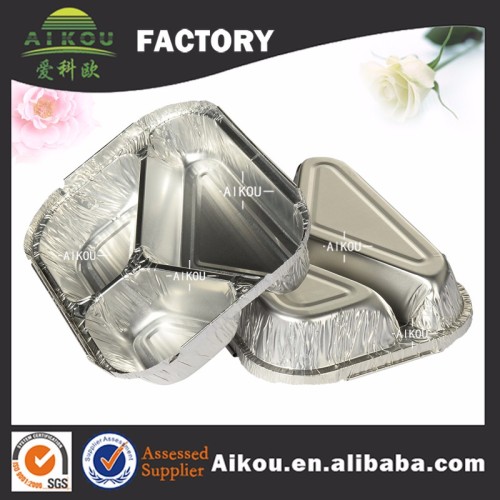 Takeaway aluminum foil disposable microwave divided food container