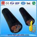 Flat 3 Cores EPR Natural Pure Rubber Copper Wire