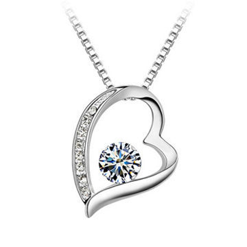 Classic Good Quality Clear Cubic Zirconia Pedant with Heart Design