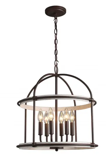 6-Light 15 Inch Indoor Chandelier Pendant
