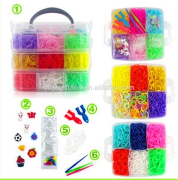 5400 pcs fun rubber loom bands box set make rubber band dIY loom charms bracelet