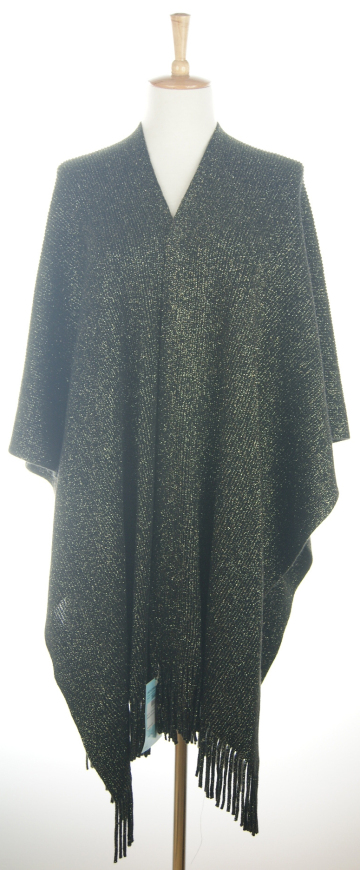 Newest Fashion Acrylic Poncho With Lurex