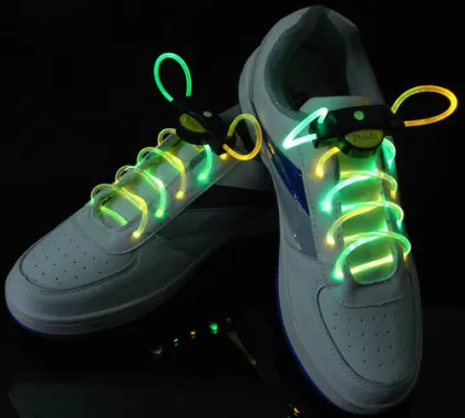 Lighting up Fiber Shoelaces Greenyellow Color