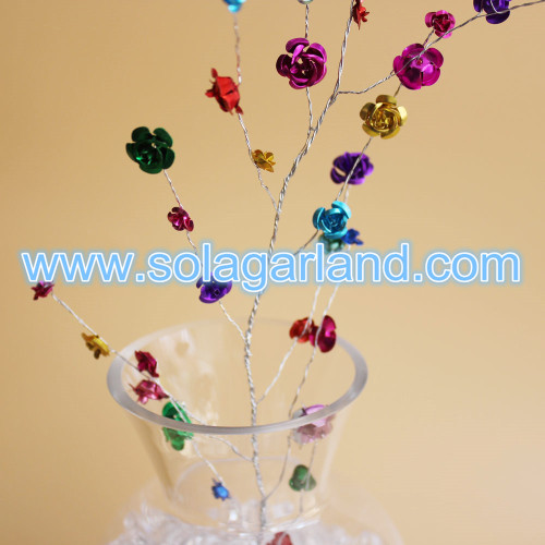 Aluminum Rose Flower Beads Garland Wire Branch