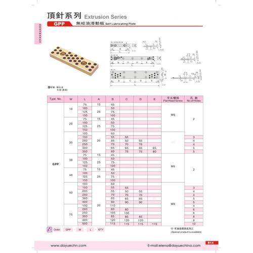 プラスチック金型標準部品用無給油スライドプレート