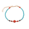 3MM Round Beads Turquoise Gemstone Chakra Bracelet for women Men