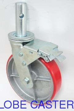 8inch Scaffolding Caster,PU on cast iron, MOQ:100PCS,6inch Available