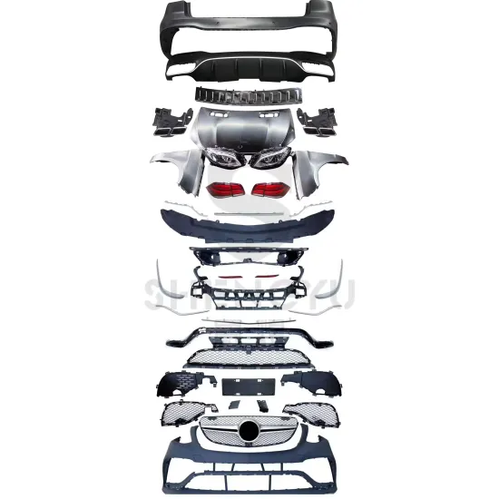 Mercedes-Benz ML W166 13-15 Auto Body Systems Upgrade to GLE63 AMG Headlights Taillights Bumpers Rear Lip Exhaust