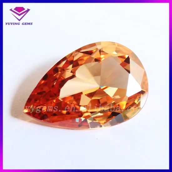 Precious Champagne CZ Pear Shape Cubic Zirconia Rough Stones Prices
